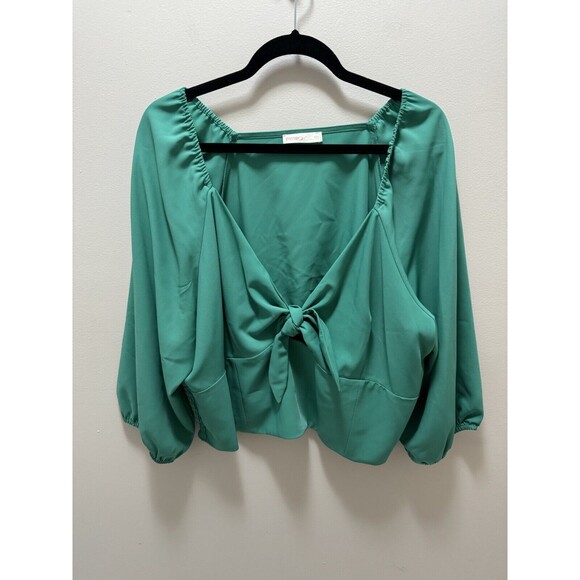 Intempo Front Tie 3/4 Sleeve‎ Blouse Size Xxl - Picture 1 of 5